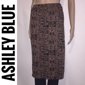 Aztec Print Midi Skirt